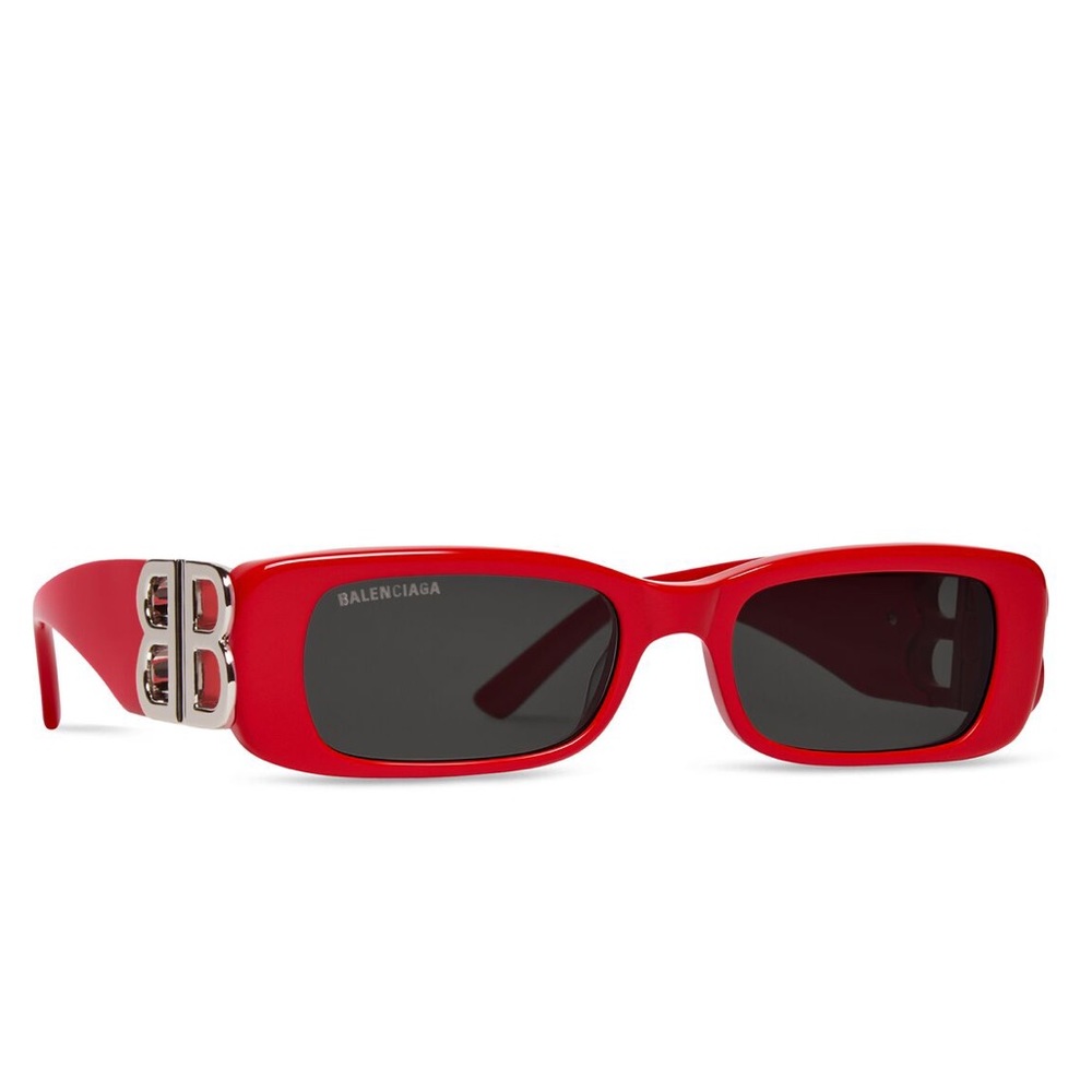 SOLD❤️BALENCIAGA dynasty rectangle in red acetate with Grey lense ♥️ - Picture 6 of 17